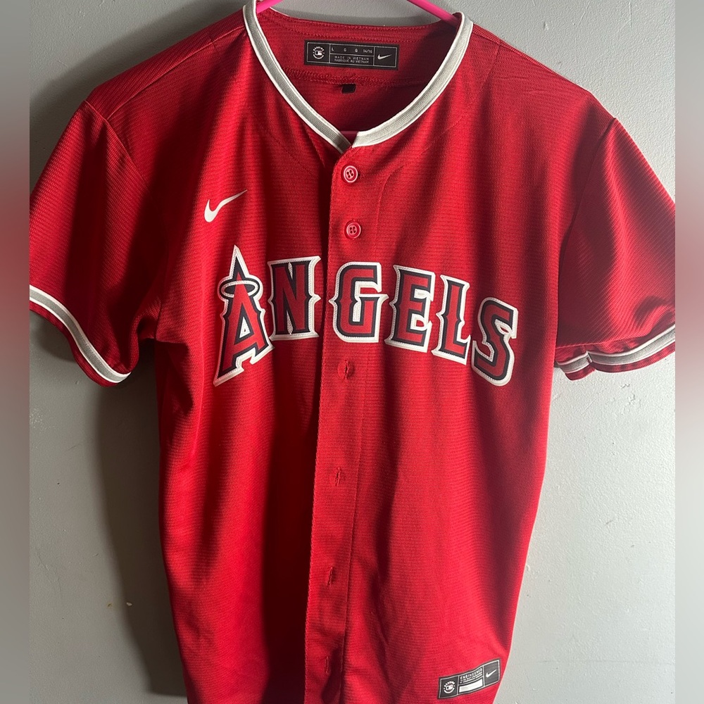 los angeles angels Nike baseball Jersey Size Large MLB Trout #27
